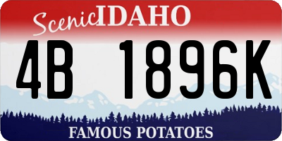 ID license plate 4B1896K