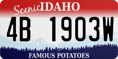 ID license plate 4B1903W