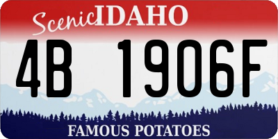 ID license plate 4B1906F
