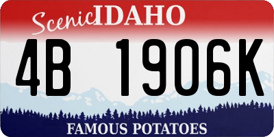 ID license plate 4B1906K