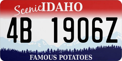 ID license plate 4B1906Z