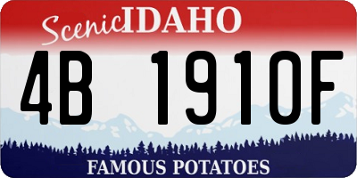 ID license plate 4B1910F