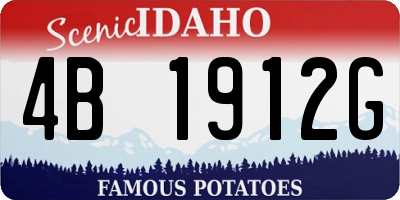ID license plate 4B1912G