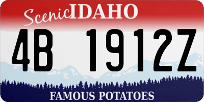 ID license plate 4B1912Z