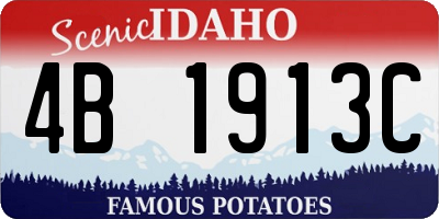 ID license plate 4B1913C