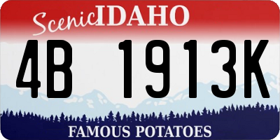ID license plate 4B1913K
