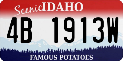 ID license plate 4B1913W
