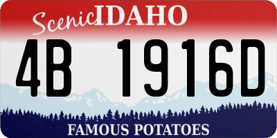 ID license plate 4B1916D