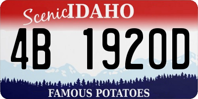 ID license plate 4B1920D