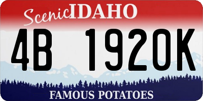 ID license plate 4B1920K