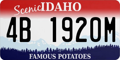 ID license plate 4B1920M