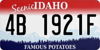 ID license plate 4B1921F