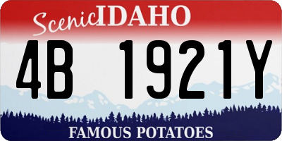 ID license plate 4B1921Y