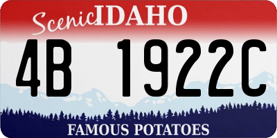 ID license plate 4B1922C
