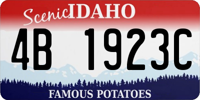ID license plate 4B1923C