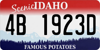 ID license plate 4B1923D