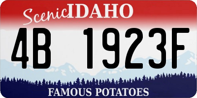 ID license plate 4B1923F
