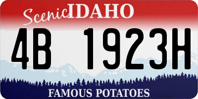 ID license plate 4B1923H