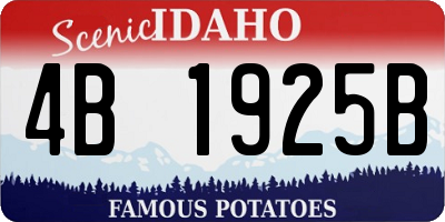 ID license plate 4B1925B