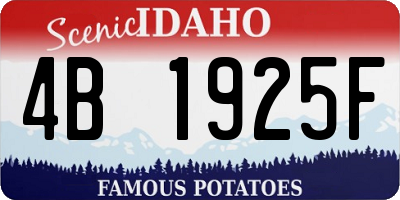 ID license plate 4B1925F