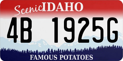 ID license plate 4B1925G