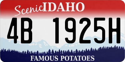 ID license plate 4B1925H