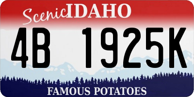 ID license plate 4B1925K