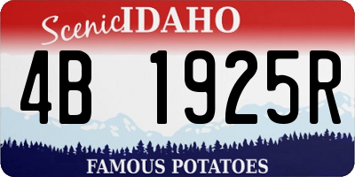 ID license plate 4B1925R