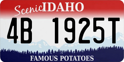 ID license plate 4B1925T