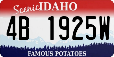 ID license plate 4B1925W