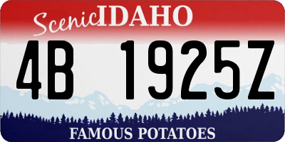 ID license plate 4B1925Z