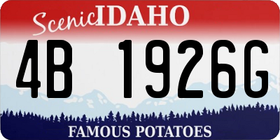 ID license plate 4B1926G