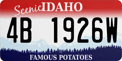 ID license plate 4B1926W