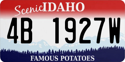 ID license plate 4B1927W