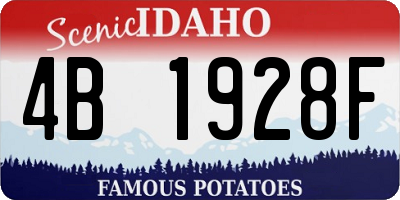 ID license plate 4B1928F