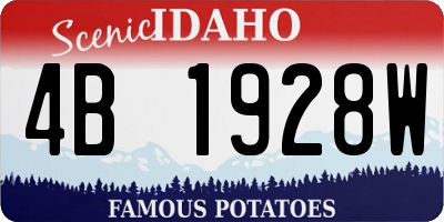 ID license plate 4B1928W