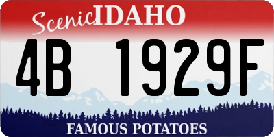 ID license plate 4B1929F