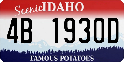 ID license plate 4B1930D