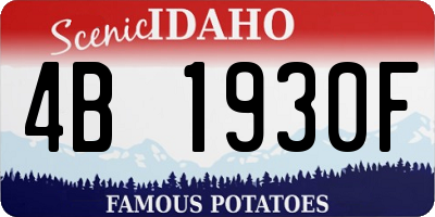 ID license plate 4B1930F