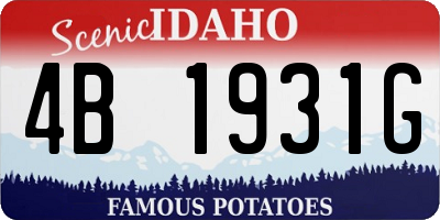ID license plate 4B1931G