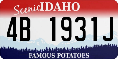 ID license plate 4B1931J