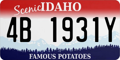 ID license plate 4B1931Y