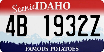 ID license plate 4B1932Z