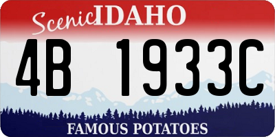 ID license plate 4B1933C