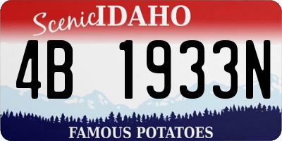 ID license plate 4B1933N