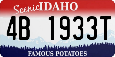 ID license plate 4B1933T