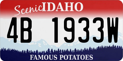 ID license plate 4B1933W