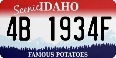 ID license plate 4B1934F