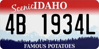 ID license plate 4B1934L
