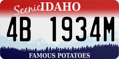 ID license plate 4B1934M